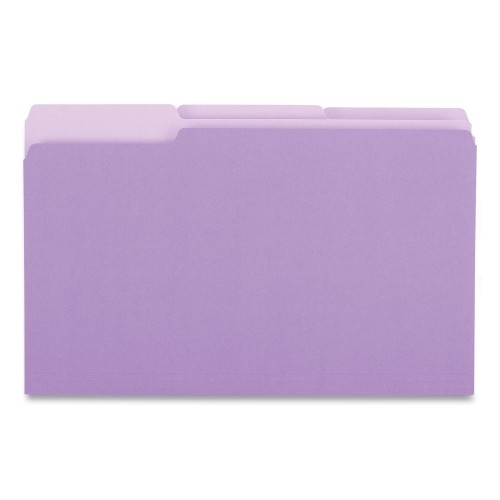 Universal Interior File Folders, 1/3-Cut Tabs: Assorted, Legal Size, 11-Pt Stock, Violet, 100/Box