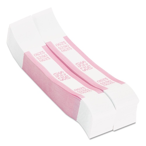 Pap-R Products Currency Straps, Pink, $250 In Dollar Bills, 1000 Bands/Pack