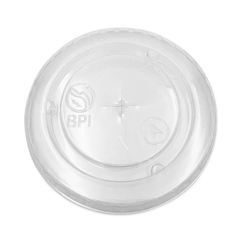 Pactiv Earthchoice Compostable Cold Cup Lid With Straw Slot For A Cups, Fits 7, 9, 20 Oz A Cups, 1,020/Carton