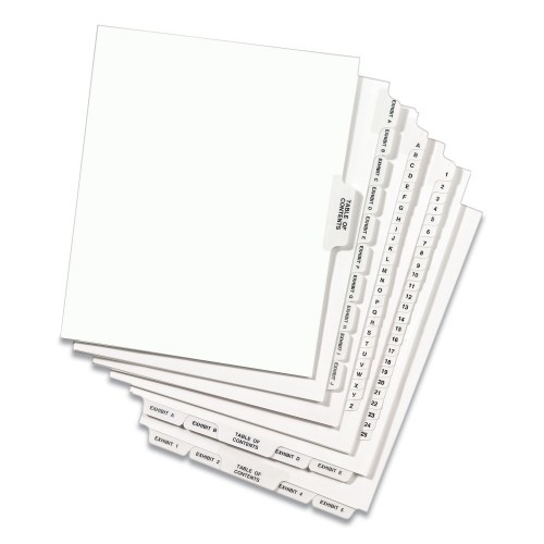 Avery-Style Preprinted Legal Bottom Tab Divider, 26-Tab, Exhibit E, 11 X 8.5, White, 25/Pk