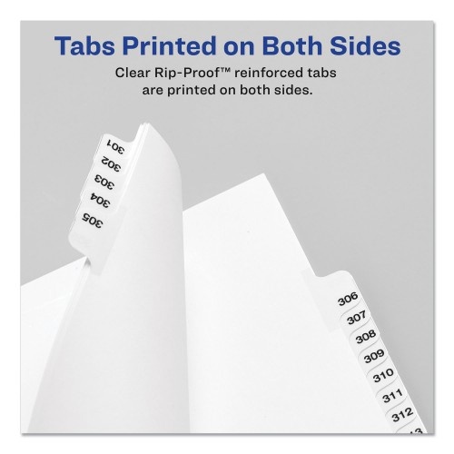 Avery-Style Preprinted Legal Bottom Tab Dividers, 26-Tab, Exhibit U, 11 X 8.5, White, 25/Pack