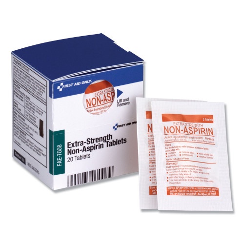 First Aid Only Refill For Smartcompliance General Cabinet, Non-Aspirin Tablets, 20 Tablets