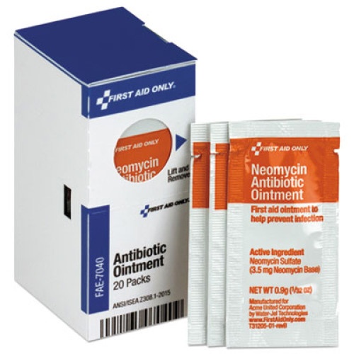 First Aid Only Refill For Smartcompliance General Cabinet, Antibiotic Ointment, 0.9G Packet, 20/Box
