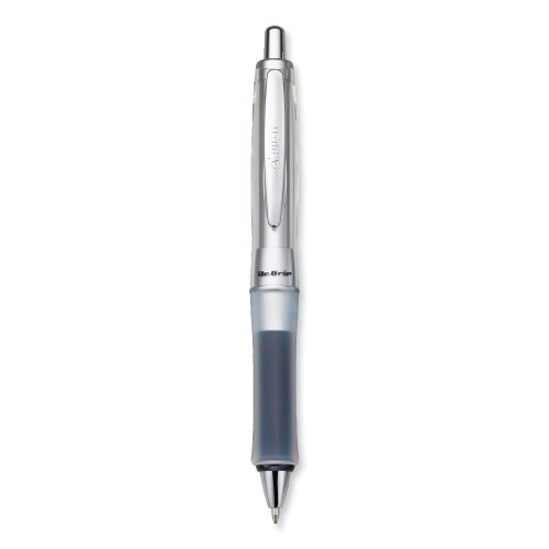 Pilot Dr. Grip Center Of Gravity Ballpoint Pen, Retractable, Medium 1 Mm, Black Ink, Silver/Charcoal Grip Barrel