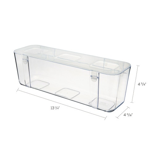 Deflecto Stackable Caddy Organizer, Large, Plastic, 13.24 X 4 X 4.38, White