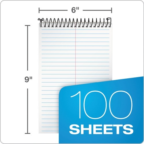 Tops Docket Gold Steno Pads, Gregg Rule, Frosted White Cover, 100 White (Heavyweight 20 Lb Bond) 6 X 9 Sheets