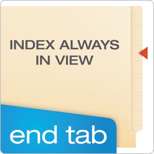 Pendaflex Smartshield End Tab File Folders, Straight Tab, Letter Size, Manila, 75/Box
