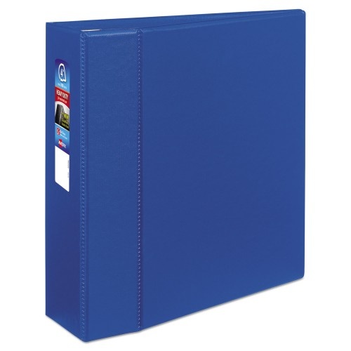 Avery Heavy-Duty Non-View Binder With Durahinge And Locking One Touch Ezd Rings, 3 Rings, 4" Capacity, 11 X 8.5, Blue
