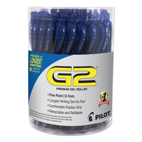 Pilot G2 Premium Gel Pen Convenience Pack, Retractable, Fine 0.7 Mm, Blue Ink, Blue Barrel, 36/Pack
