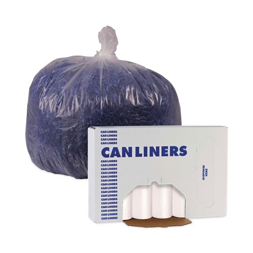 Boardwalk High-Density Can Liners, 45 Gal, 13 Microns, 40" X 46", Natural, 25 Bags/Roll, 10 Rolls/Carton