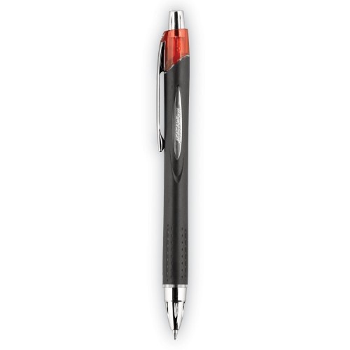 Uni-Ball Jetstream Retractable Ballpoint Pen, Bold 1 Mm, Red Ink, Black Barrel