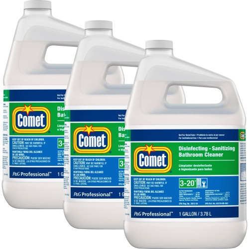 Comet Disinfecting-Sanitizing Bathroom Cleaner, One Gallon Bottle, 3/Carton