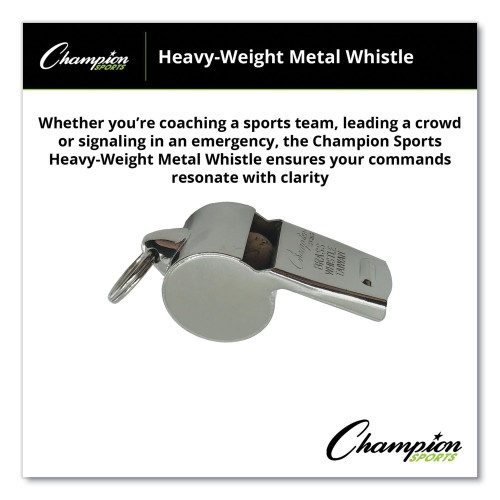 Champion Sports Sports Whistle, Heavy Weight, Metal, Silver, Dozen