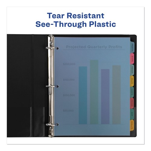 Avery Print And Apply Index Maker Clear Label Plastic Dividers With Printable Label Strip, 8-Tab, 11 X 8.5, Assorted Tabs, 1 Set