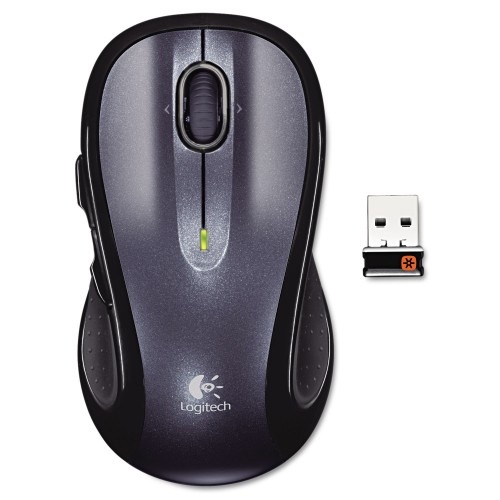 Logitech M510 Wireless Mouse, 2.4 Ghz Frequency/30 Ft Wireless Range, Right Hand Use, Dark Gray