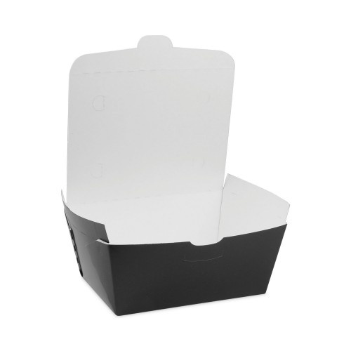 Pactiv Earthchoice Onebox Paper Box, 66 Oz, 6.5 X 4.5 X 3.25, Black, 160/Carton