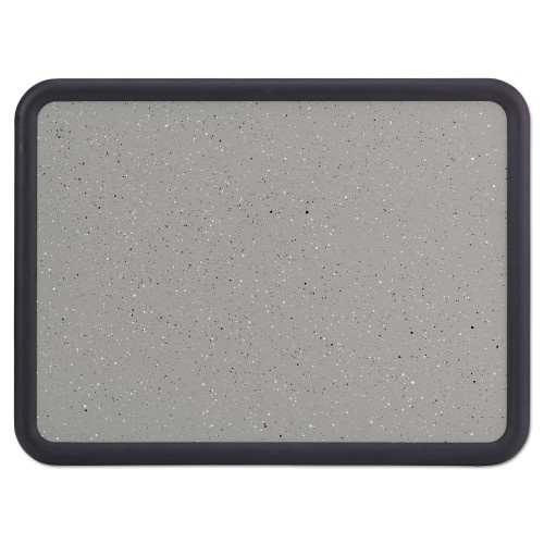 Quartet Contour Granite Board, 48 X 36, Granite Gray Surface, Black Plastic Frame