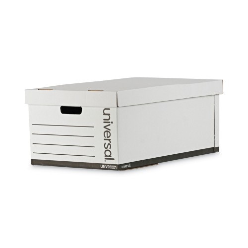 Universal Medium-Duty Easy Assembly Storage Box, Legal Files, White, 12/Carton