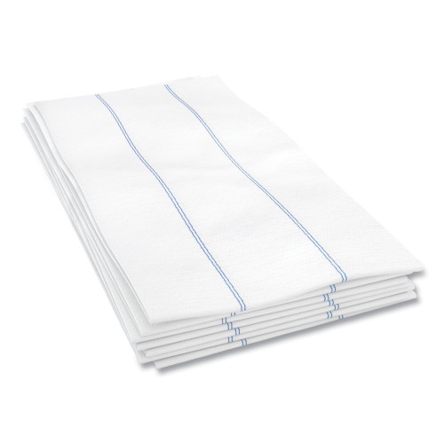 Cascades Tuff-Job Foodservice Towels, 1/4 Fold, 13 X 24, White/Blue, 72/Carton