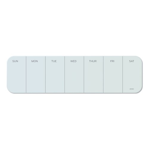 U Brands Cubicle Glass Dry Erase Board, Undated One-Week, 20 X 5.5, White Surface