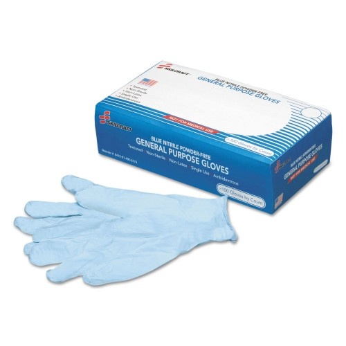 Abilityone 841501 Skilcraft Nitrile General Purpose Gloves, Blue, Small, 9.5", 100/Box