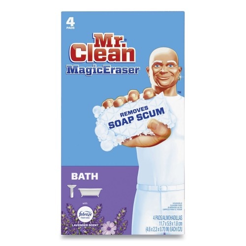 Mr. Clean Magic Eraser Bathroom Scrubber, 4.6 X 2.3, White, 4/Pack