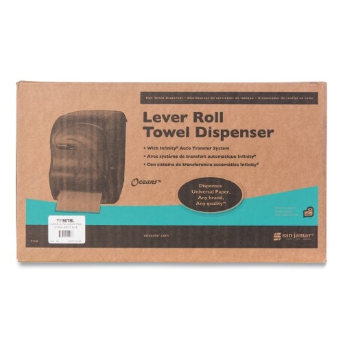 San Jamar Lever Roll Towel Dispenser, Oceans, Arctic Blue, 16 3/4 X 10 X 12
