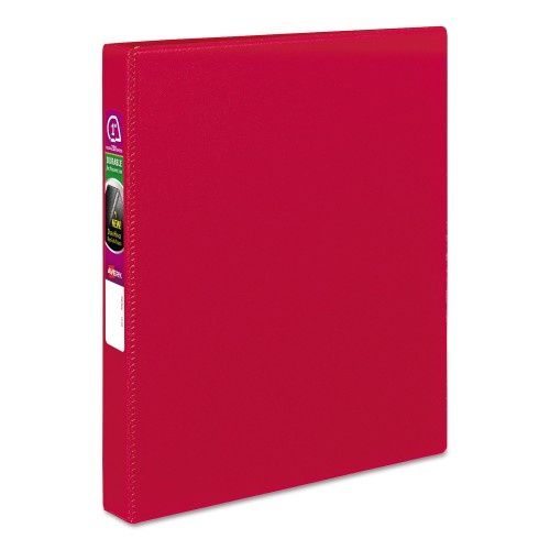 Avery Durable Non-View Binder With Durahinge And Slant Rings, 3 Rings, 1" Capacity, 11 X 8.5, Red