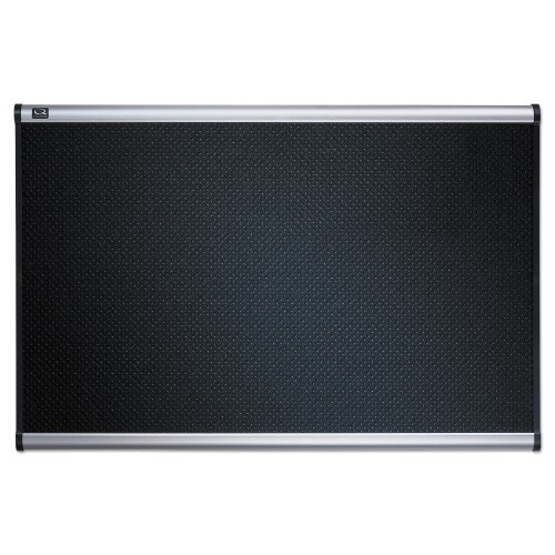Quartet Prestige Embossed Foam Bulletin Board, 36 X 24, Black Surface, Silver Aluminum Frame