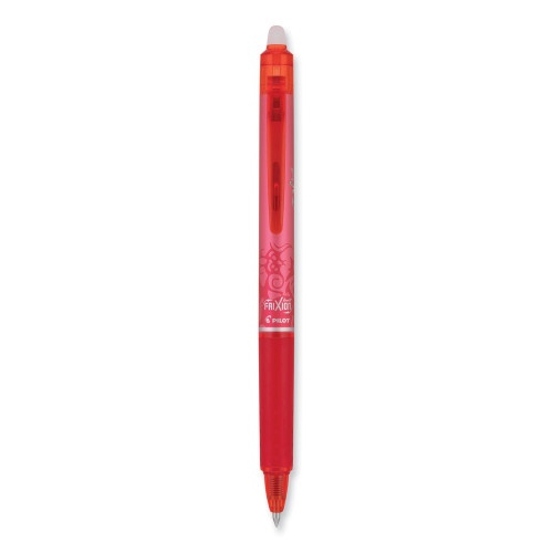 Pilot Frixion Clicker Erasable Gel Pen, Retractable, Extra-Fine 0.5 Mm, Red Ink, Red Barrel, Dozen