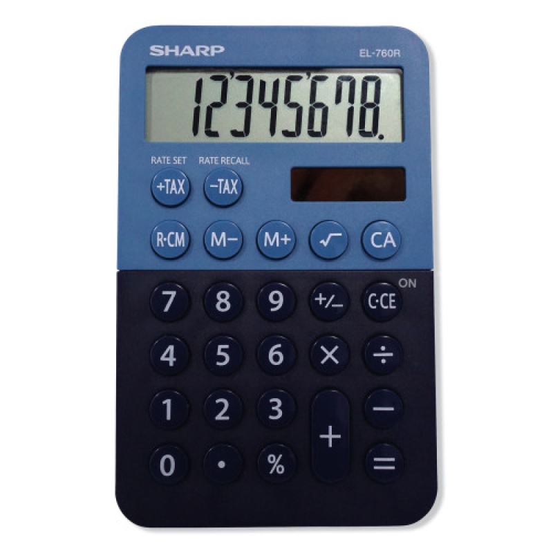 Sharp El-760Rbbl Handheld Calculator, 8-Digit Lcd
