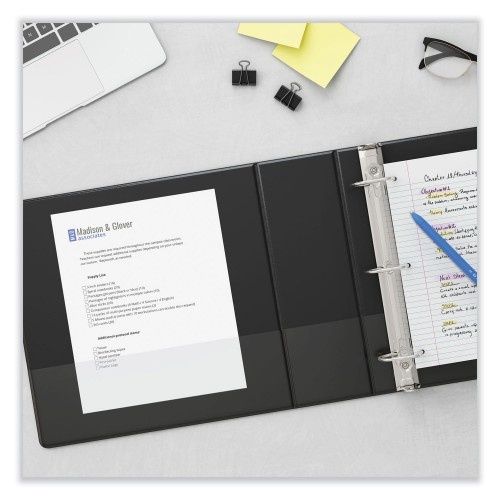Universal Deluxe Non-View D-Ring Binder With Label Holder, 3 Rings, 5" Capacity, 11 X 8.5, Black