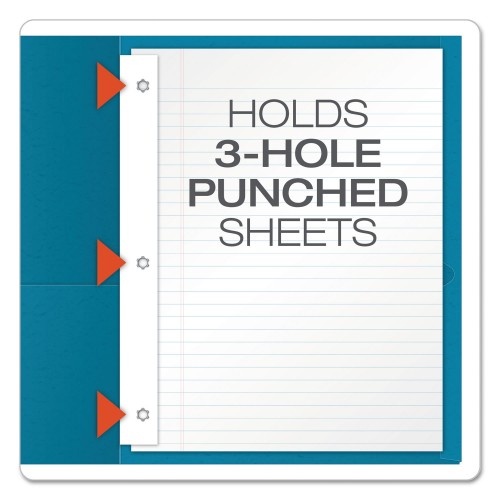 Oxford Twin-Pocket Folders With 3 Fasteners, Letter, 1/2" Capacity, Light Blue, 25/Box
