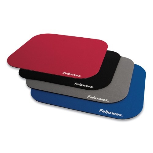 Fellowes Polyester Mouse Pad, Nonskid Rubber Base, 9 X 8, Black