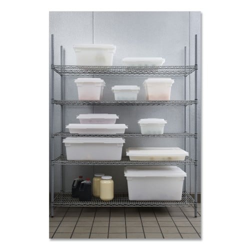 Rubbermaid Commercial Food/Tote Boxes, 2 Gal, 18 X 12 X 3.5, White, Plastic