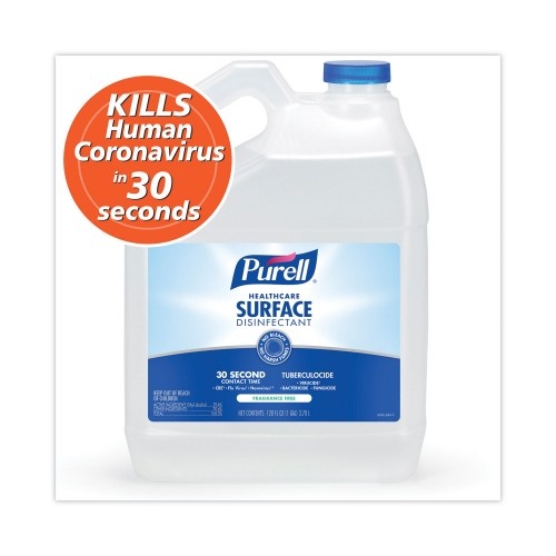 Purell Healthcare Surface Disinfectant, Fragrance Free, 128 Oz Bottle, 4/Carton