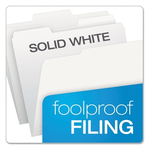 Pendaflex Colored File Folders, 1/3-Cut Tabs, Letter Size, White, 100/Box