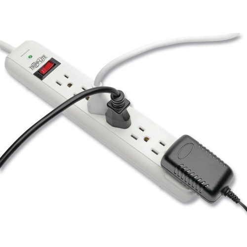 Tripp Lite Protect It! Surge Protector, 7 Ac Outlets, 6 Ft Cord, 1,080 J, Light Gray