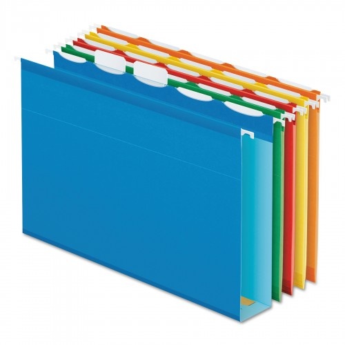 Pendaflex Ready-Tab Extra Capacity Reinforced Colored Hanging Folders, Letter Size, 1/5-Cut Tab, Assorted, 20/Box