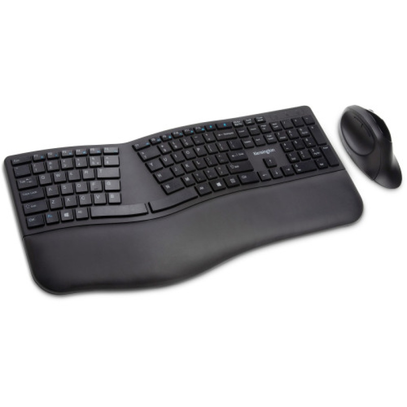 Kensington Pro Fit Ergo Wireless Keyboard/Mouse Wireless Bluetooth/Rf - Wireless Bluetooth/Rf - Compatible With Computer - 1 Each (75406)