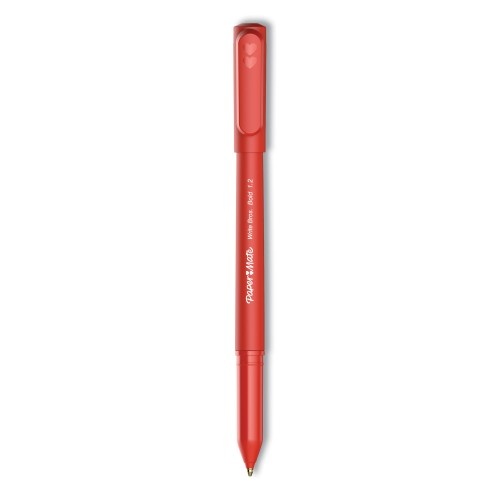 Paper Mate Write Bros. Ballpoint Pen, Stick, Bold 1.2 Mm, Red Ink, Red Barrel, Dozen