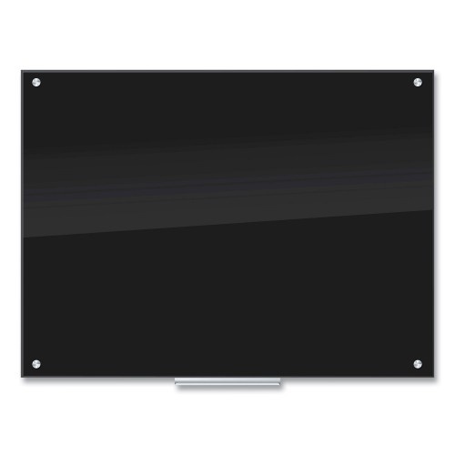 U Brands Glass Dry Erase Board, 47 X 35, Black Surface