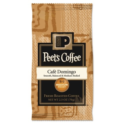 Peet's Coffee & Tea Coffee Portion Packs, Cafe Domingo Blend, 2.5 Oz Frack Pack, 18/Box (504918)