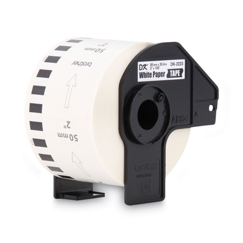 Brother Continuous Paper Label Tape, 2" X 100 Ft, Black/White