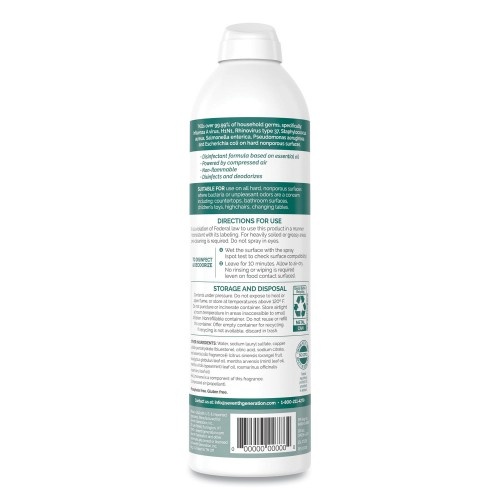 Seventh Generation Disinfectant Sprays, Eucalyptus/Spearmint/Thyme, 13.9 Oz, Spray Bottle