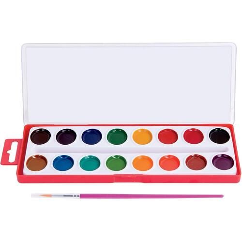 Roseart 16-Color Washable Watercolors With Brush