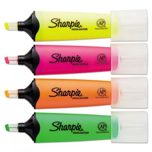 Sharpie Clearview Tank-Style Highlighter, Chisel Tip, Assorted Colors, 8/Set
