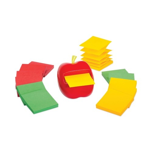 Post-It Apple Notes Dispenser Value Pack, For 3 X 3 Pads, Red/Green, Includes 90-Sheet Marrakesh Pop-Up Pad