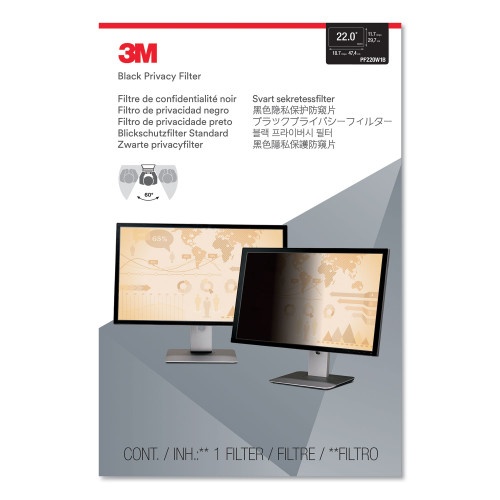 3M Frameless Blackout Privacy Filter For 22" Widescreen Flat Panel Monitor, 16:10 Aspect Ratio