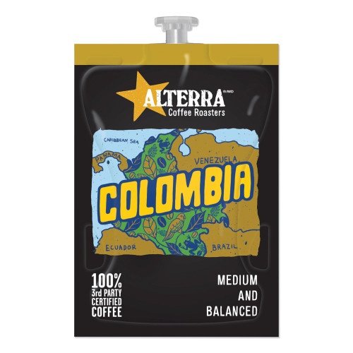 Alterra Coffee Freshpack Pods, Colombia, Medium Roast, 0.28 Oz, 100/Carton